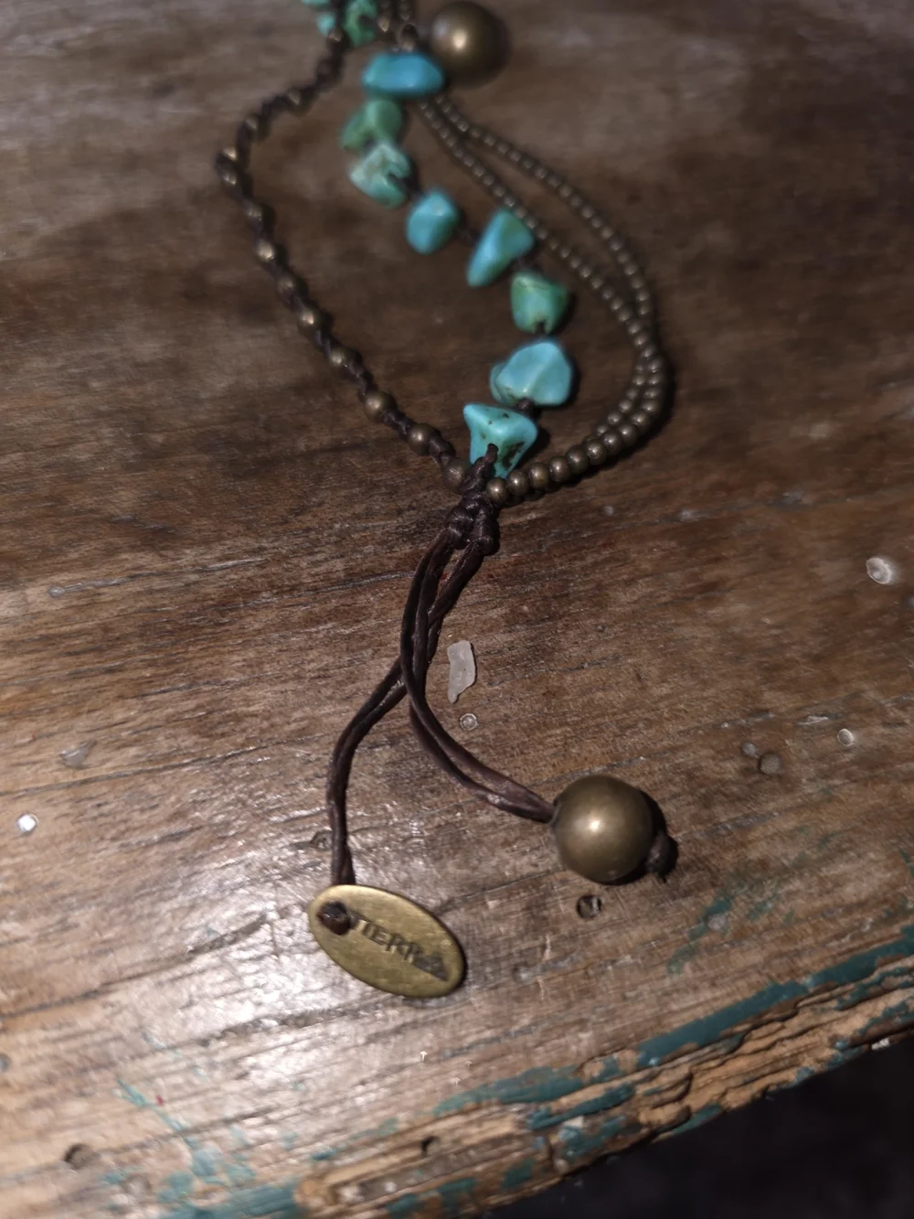 Source Unknown Turquoise Green Bead Multi-Chain Bracelet